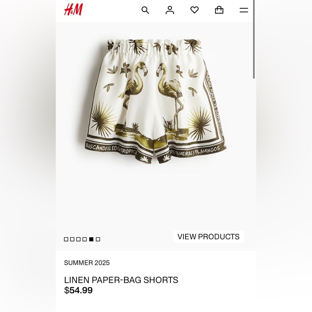 Tropical Print Women linen shorts